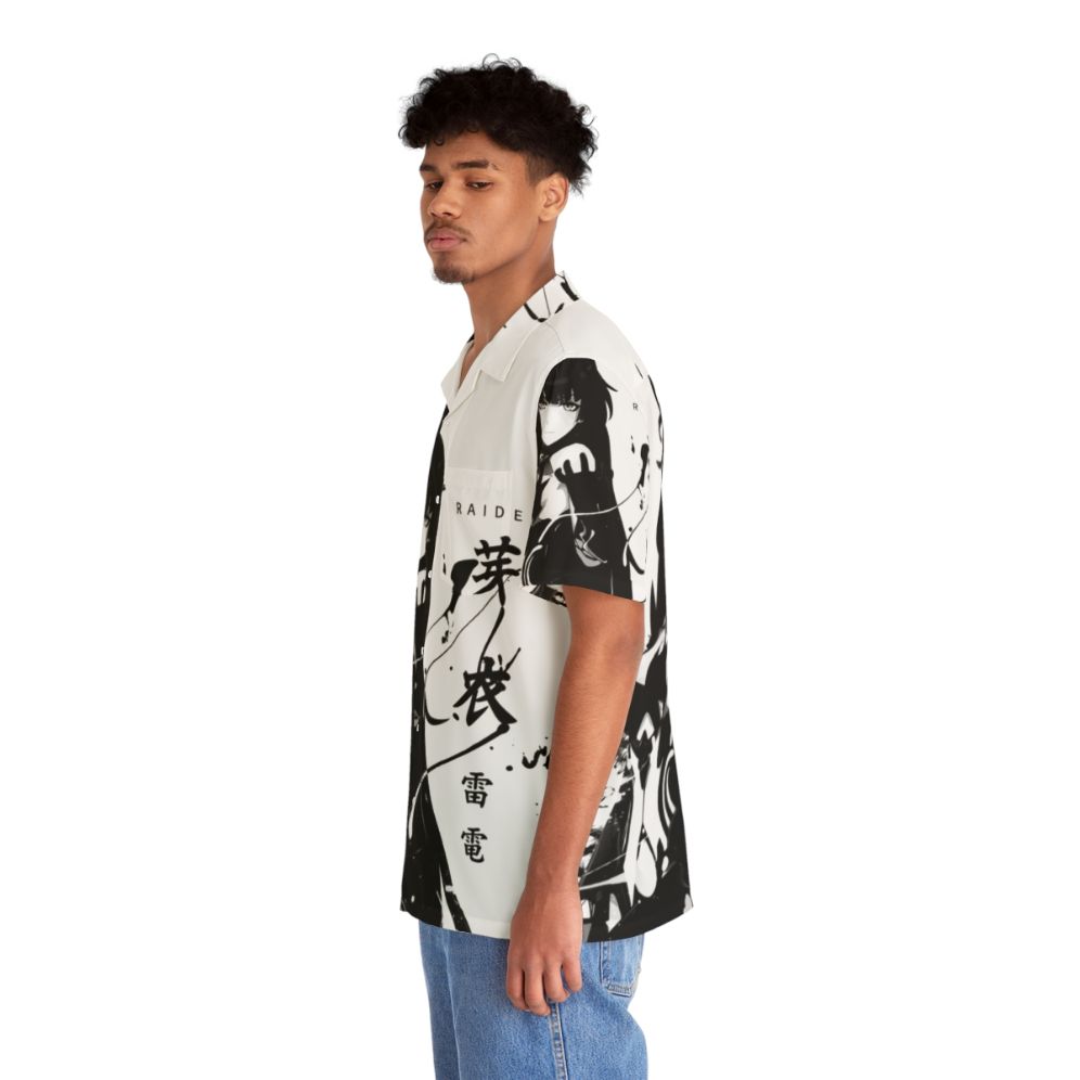 Futuristic lightning raiden Hawaiian shirt with anime-inspired design - People Left