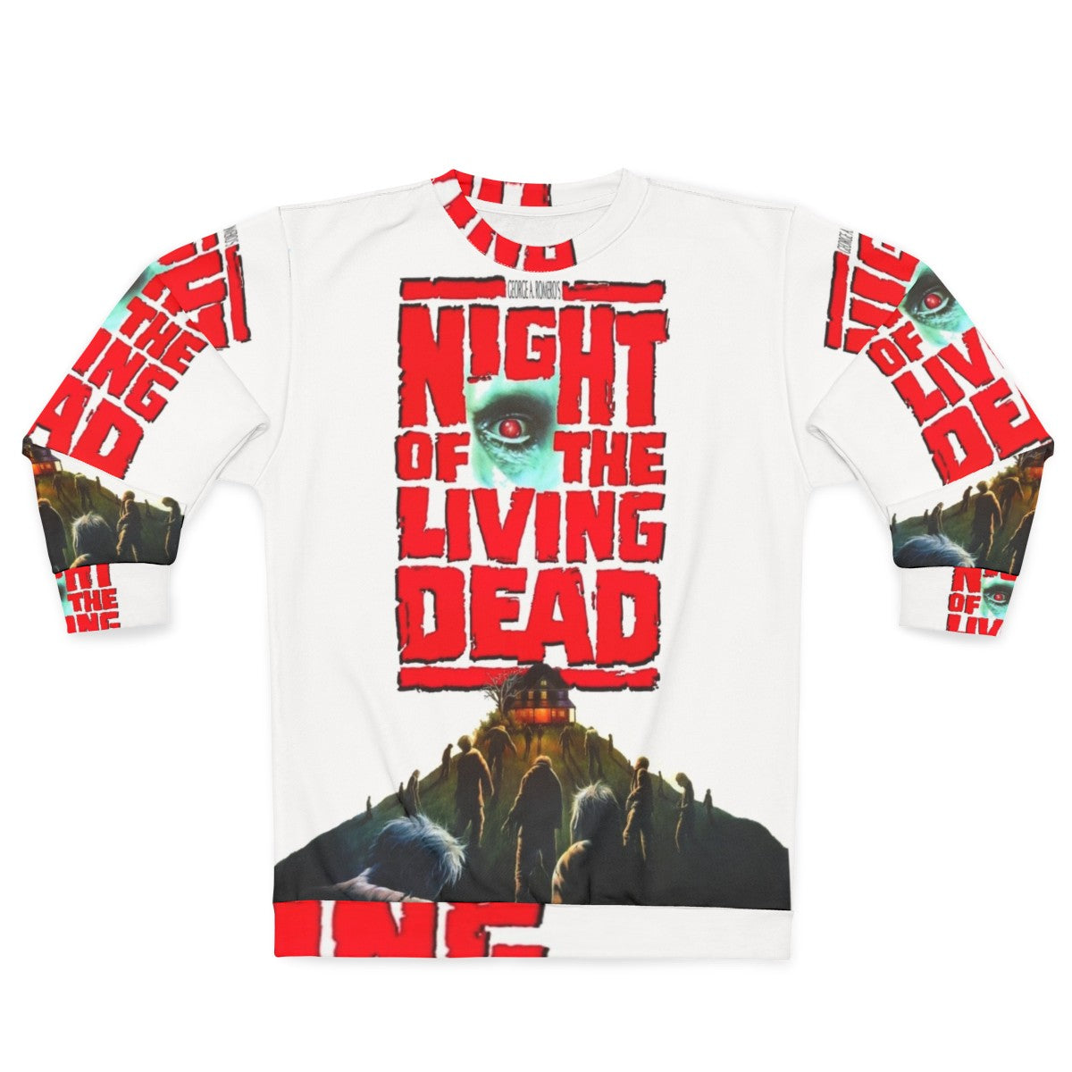 Night of the Living Dead Sweatshirt with Zombie and Horror Imagery