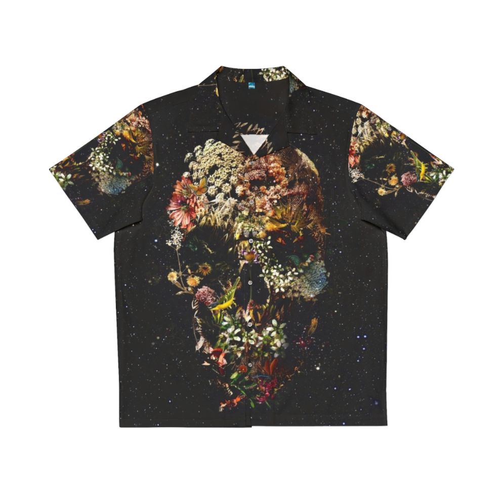 Skull and floral pattern Hawaiian shirt