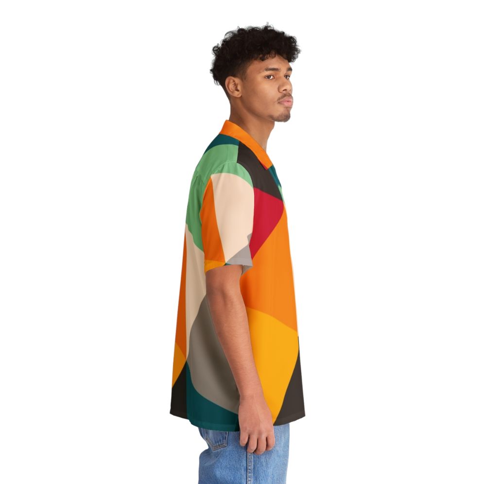 Colourful geometric triangles Hawaiian shirt with abstract, contemporary design - People Pight