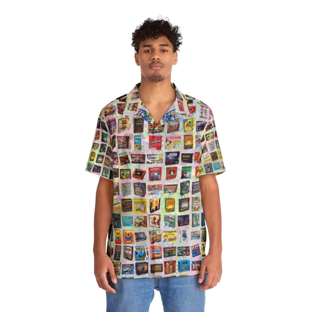 Board games Hawaiian shirt featuring a colorful tropical design - People Front