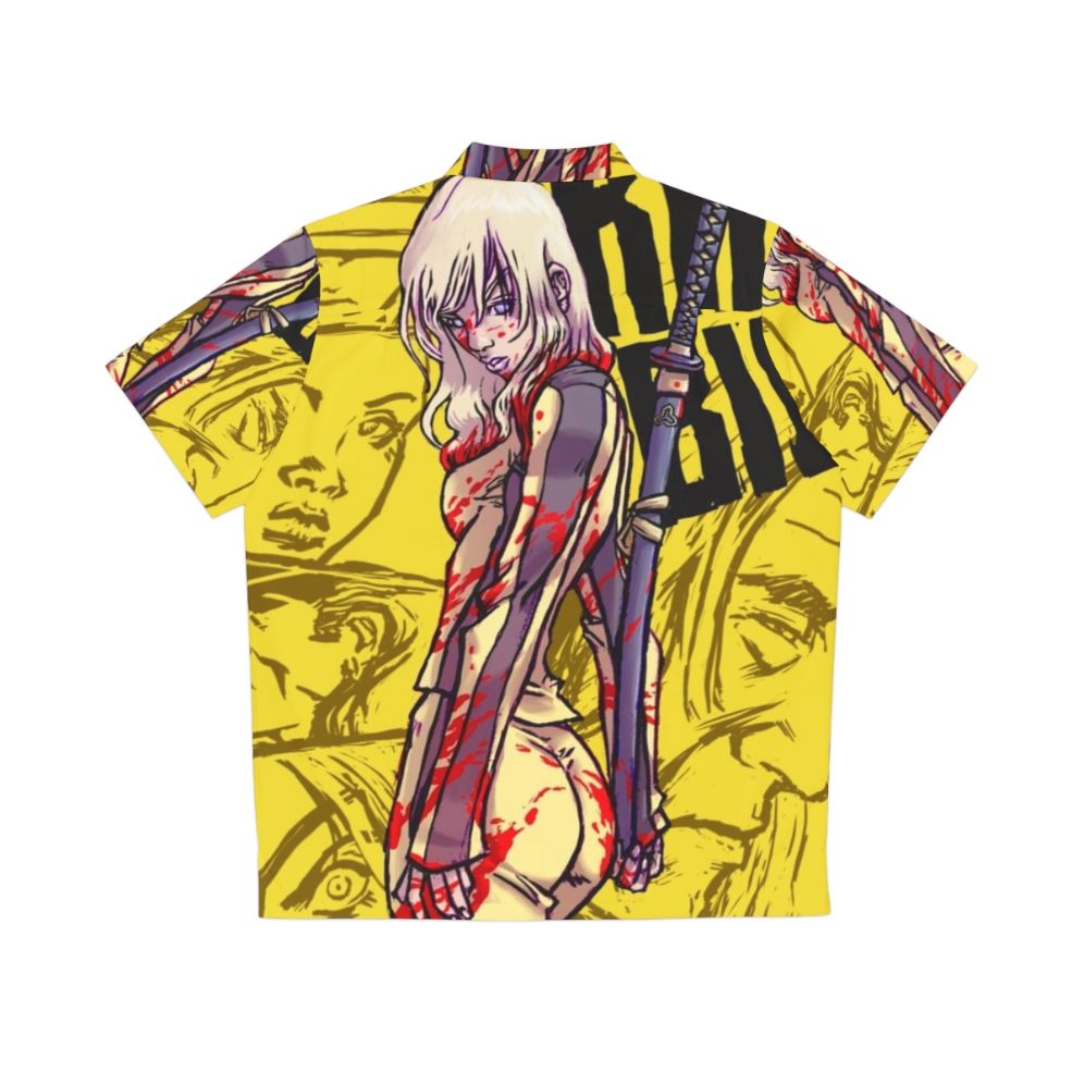 Quentin Tarantino Kill Bill Hawaiian Shirt with Samurai Sword and Anime/Manga Inspired Design - Back