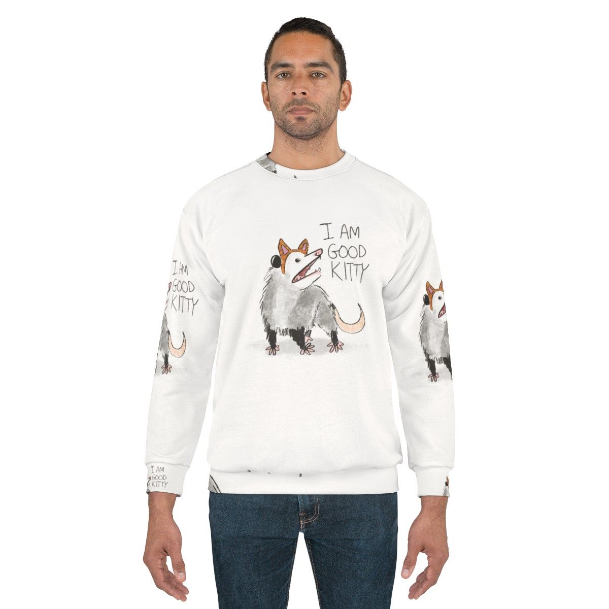 Good Kitty Cat Design Sweatshirt - men