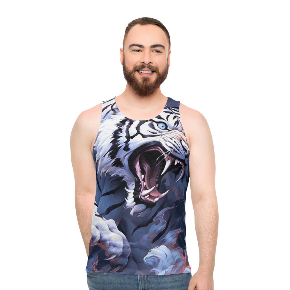 White tiger legendary animal unisex tank top - men