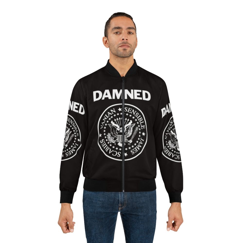 Vintage The Damned Ramones Logo Bomber Jacket - Lifestyle