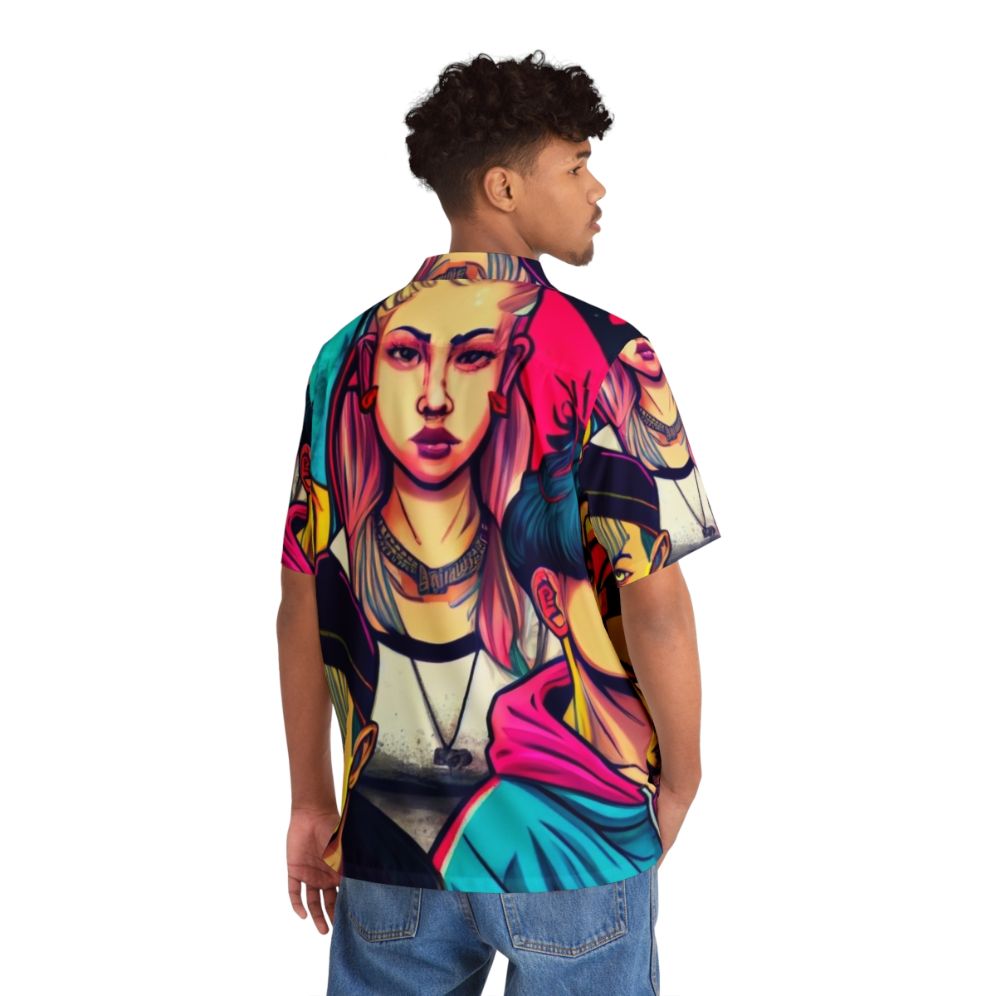 Young Royals Cyberpunk Manga Style Hawaiian Shirt - People Back