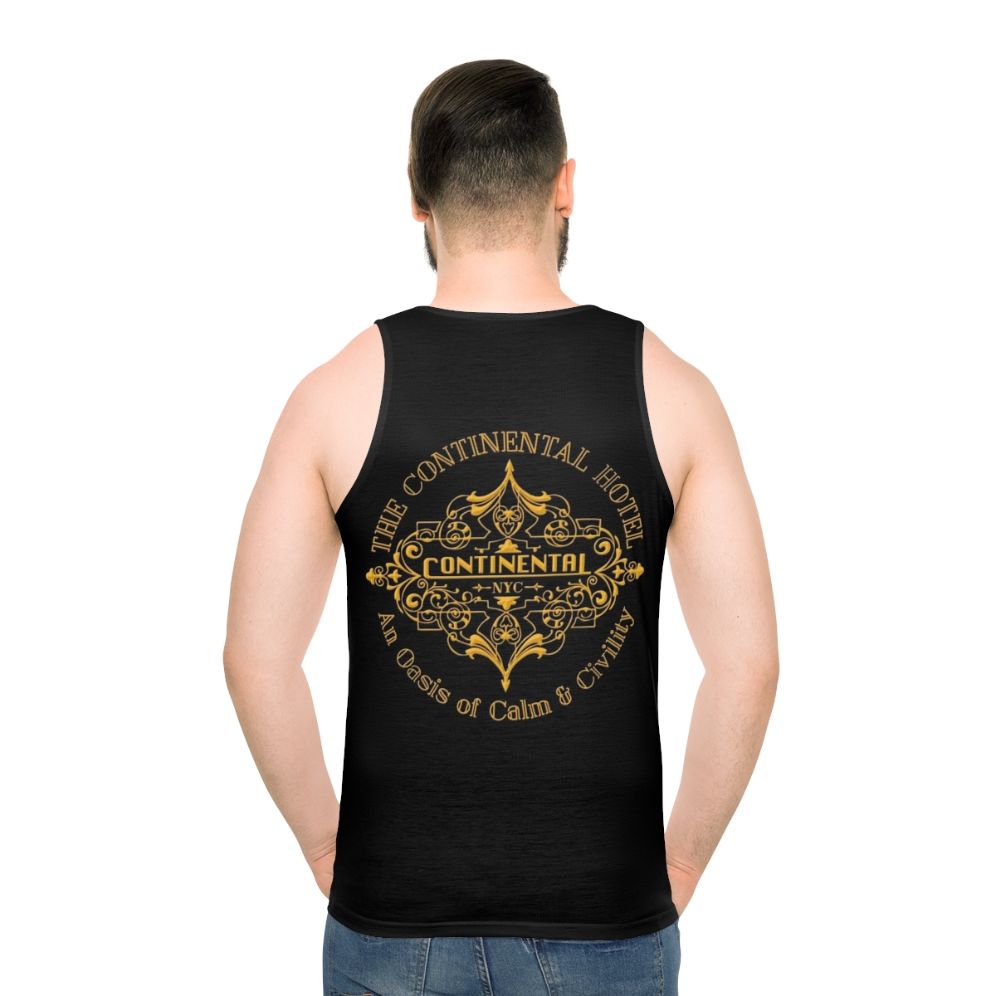 Unisex Continental Hotel Tank Top - men back