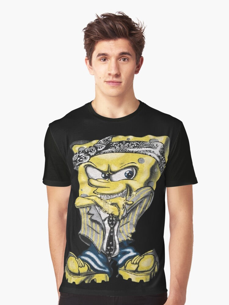 Gangster SpongeBob graphic design on a t-shirt - Men