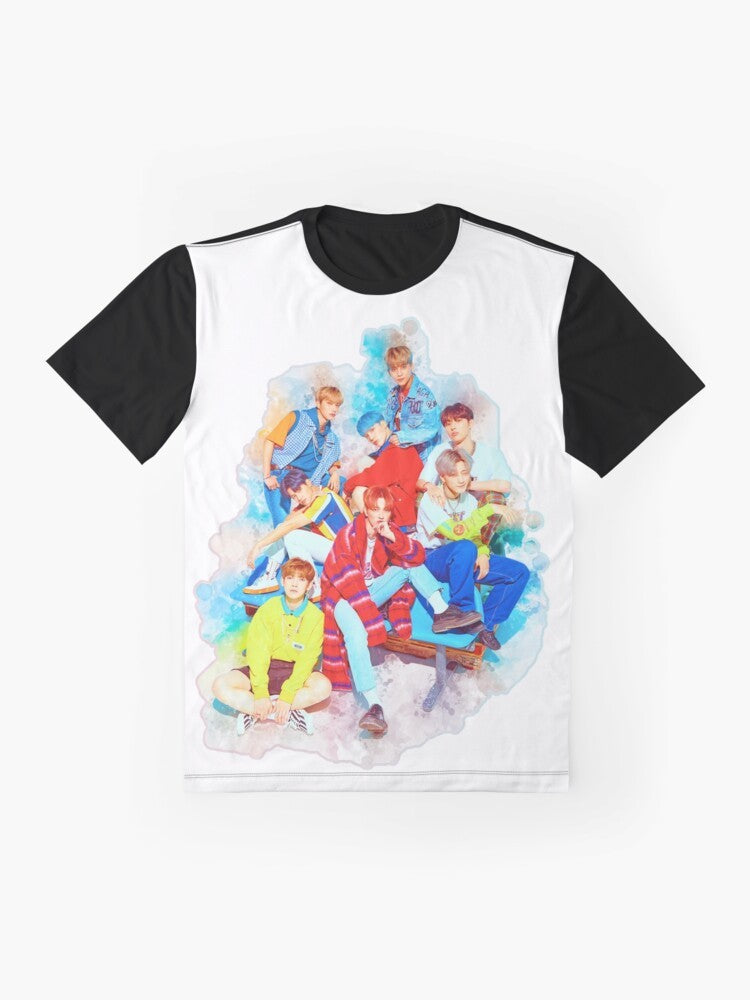 ATEEZ Graphic T-Shirt featuring the K-pop boy band members - Flat lay