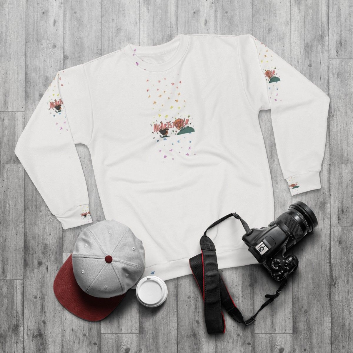 Heartstopper Sweatshirt with Nick and Charlie Graphic - flat lay