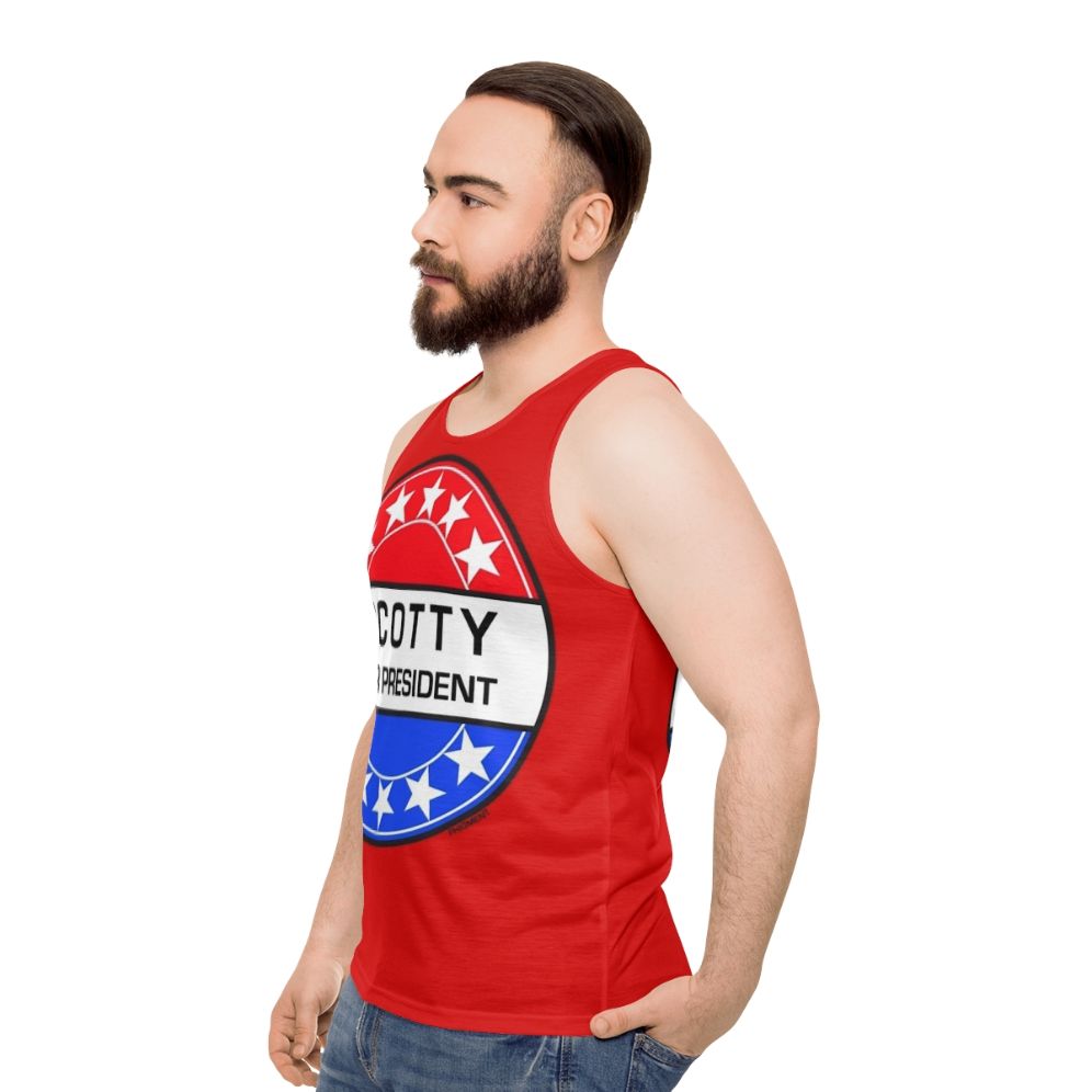 Vintage Scotty For President Unisex Star Trek Tank Top - men side