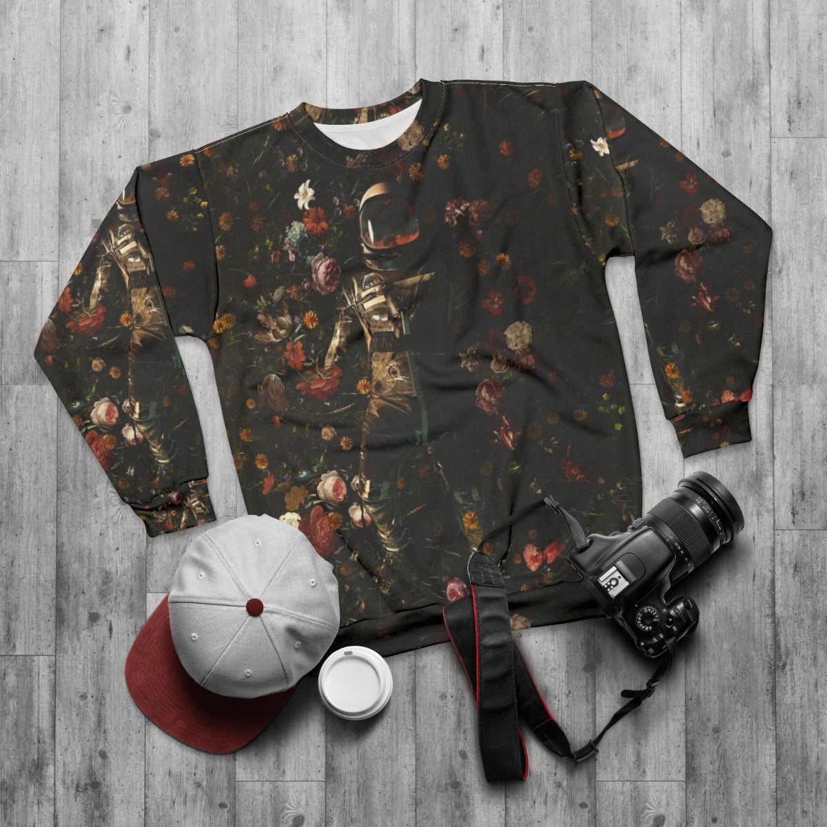 Garden Delights Cosmic Floral Sweatshirt - flat lay