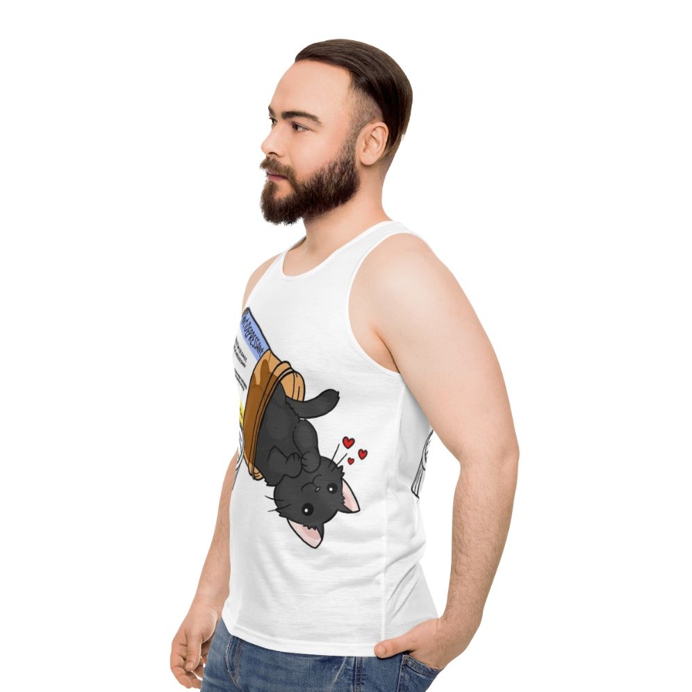 Cute Kitty Mental Health Medication Unisex Tank Top - men side