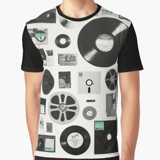 Retro analog data graphic design t-shirt