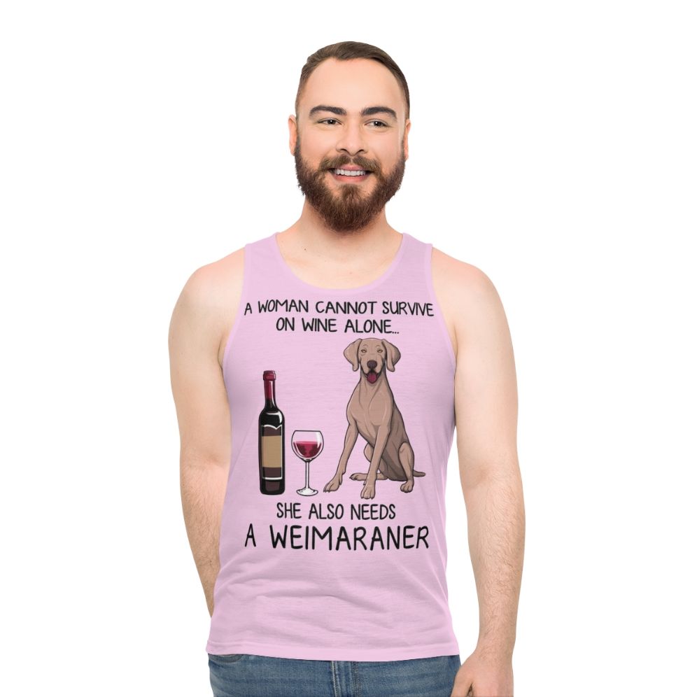 Weimaraner dog mom funny wine lover unisex tank top - men