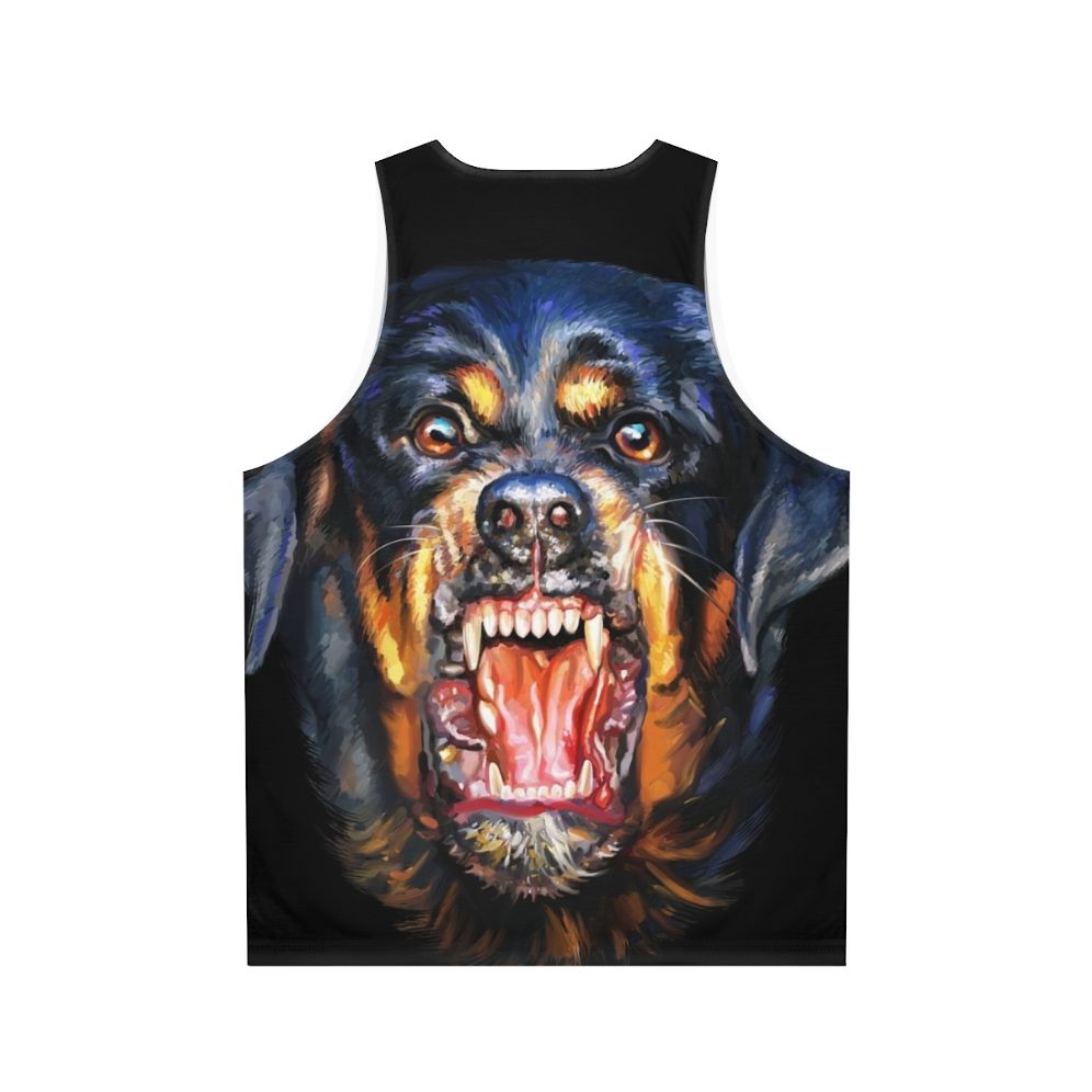 Rottweiler dog print on unisex tank top - Back