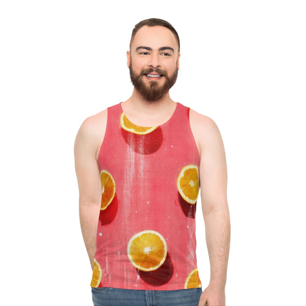 Unisex tank top with colorful fruit graphic design - men