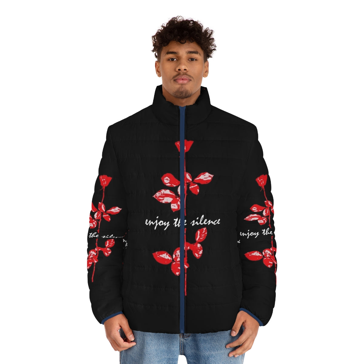 Depeche Mode inspired 'Enjoy The Silence' puffer jacket - men front