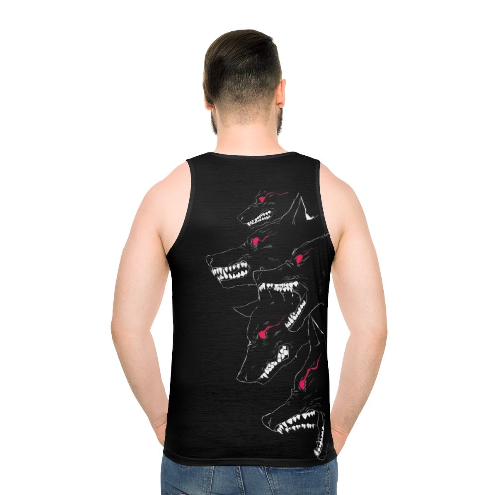 Black Wolf Pack Unisex Tank Top - men back