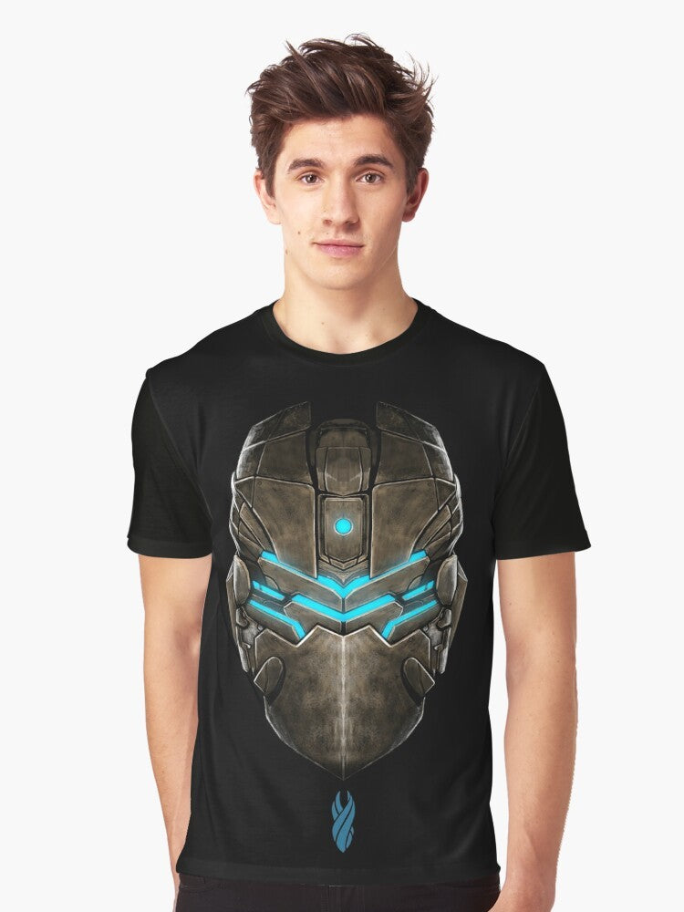 Dead Space 2 Graphic T-Shirt featuring the character Isaac Clarke and his iconic helmet - Men