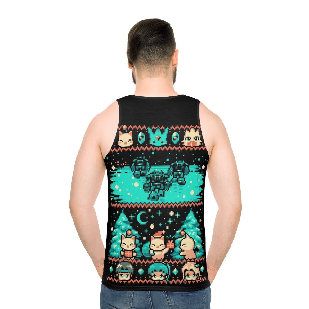 Winter Fantasy Unisex Pixel Art Tank Top - men back