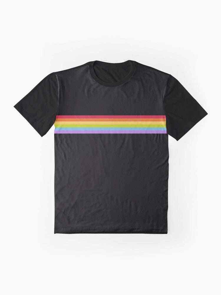 Rainbow stripe graphic t-shirt for gay pride - Flat lay