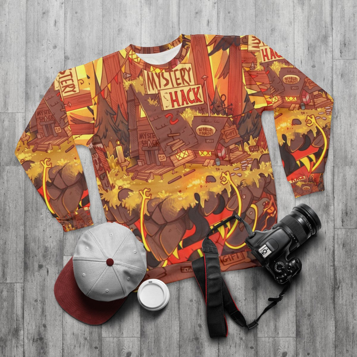 Weirdmageddon Gravity Falls Bill Cipher Sweatshirt - flat lay