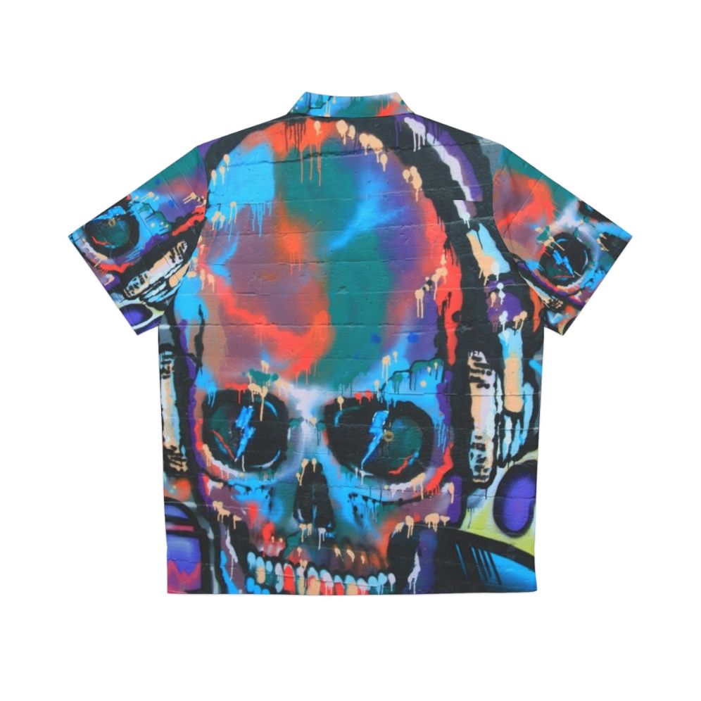 Graffiti Hawaiian Shirt with Colorful Patterns - Back