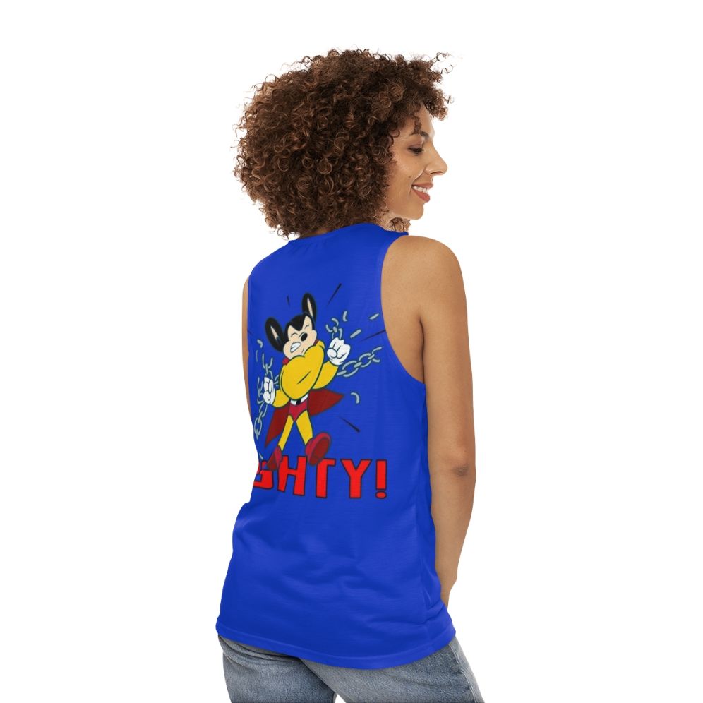 Mighty Unisex Retro Superhero Sci-Fi Cartoon Tank Top - women back