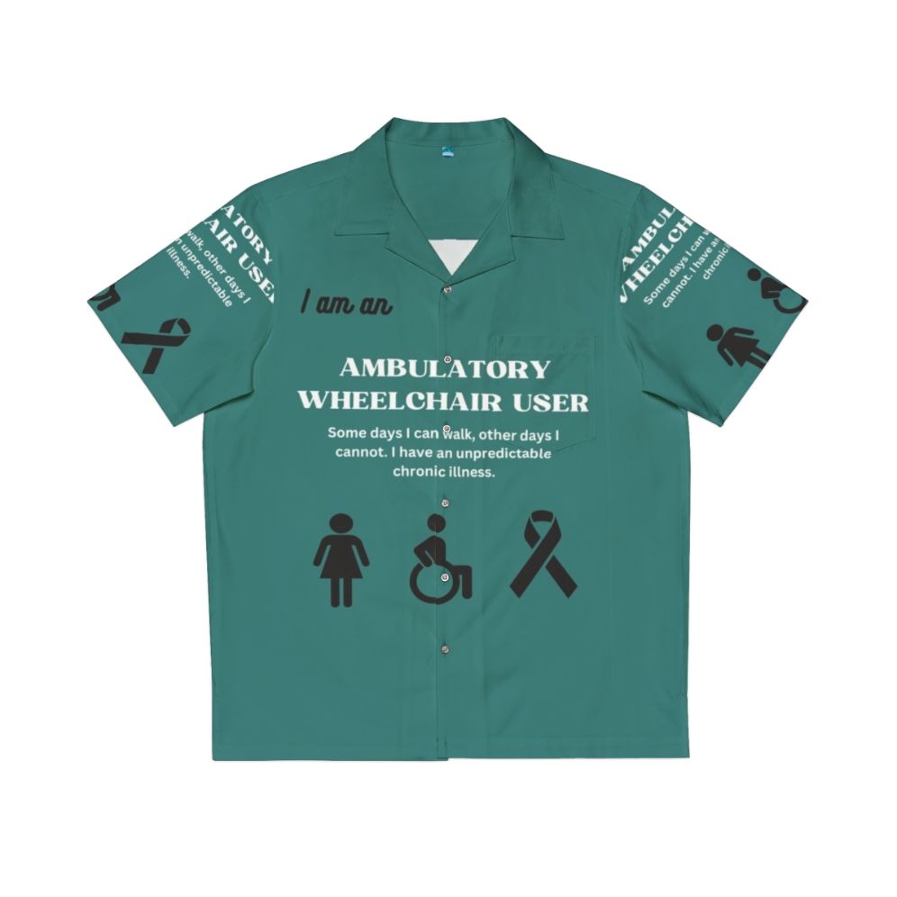 Wheelchair Accessible Hawaiian Shirt for Ambulatory Users with Disability or Chronic Illness