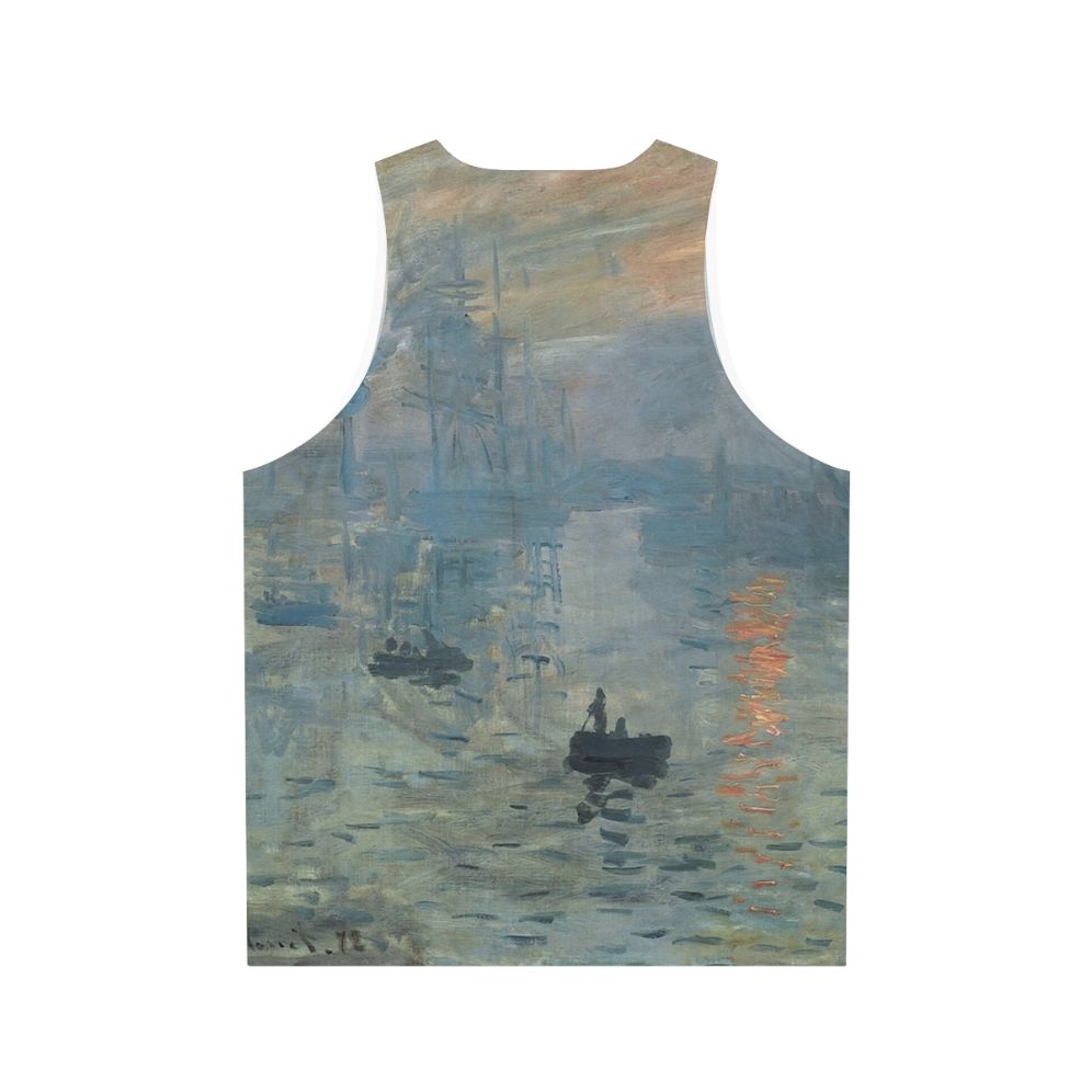 Monet Impression Sunrise Unisex Fine Art Tank Top - Back