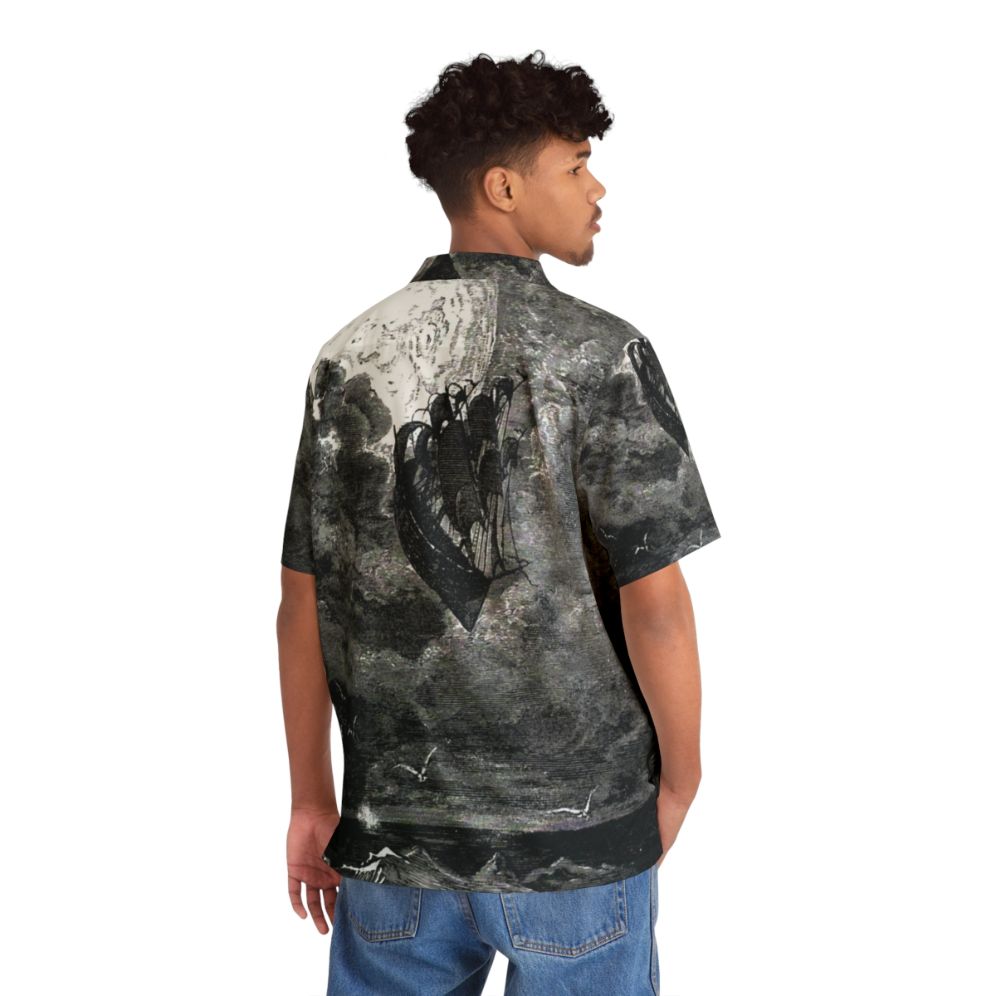 A Gustave Dore inspired Hawaiian shirt featuring a moon voyage scene - People Back