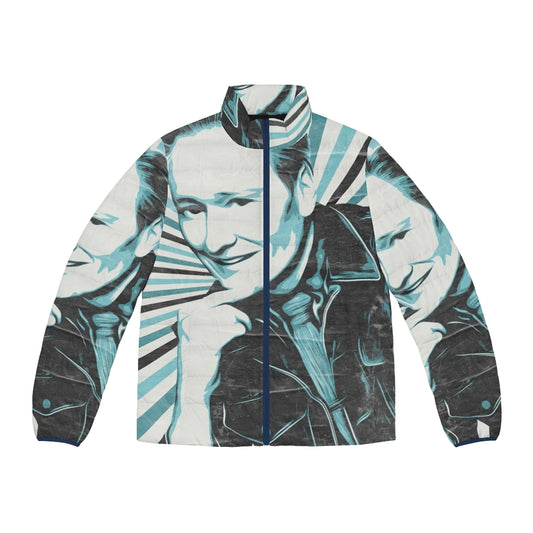 Team Coco vector art design printed on a high-quality puffer jacket