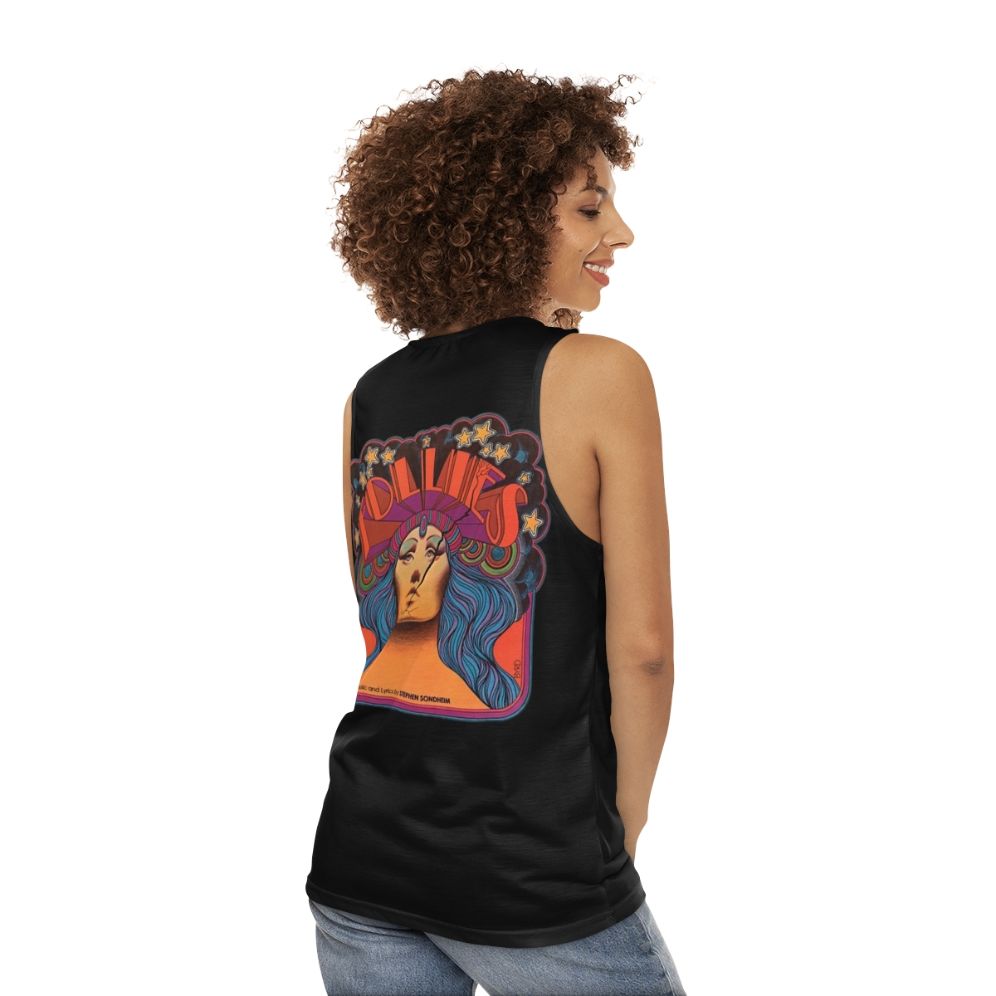 Unisex Follies Tank Top with Sondheim Inspired Design - women back