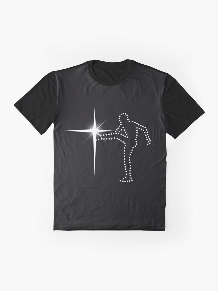 Vintage graphic t-shirt featuring the "The Old Grey Whistle Test" symbol, a classic British music television program. - Flat lay