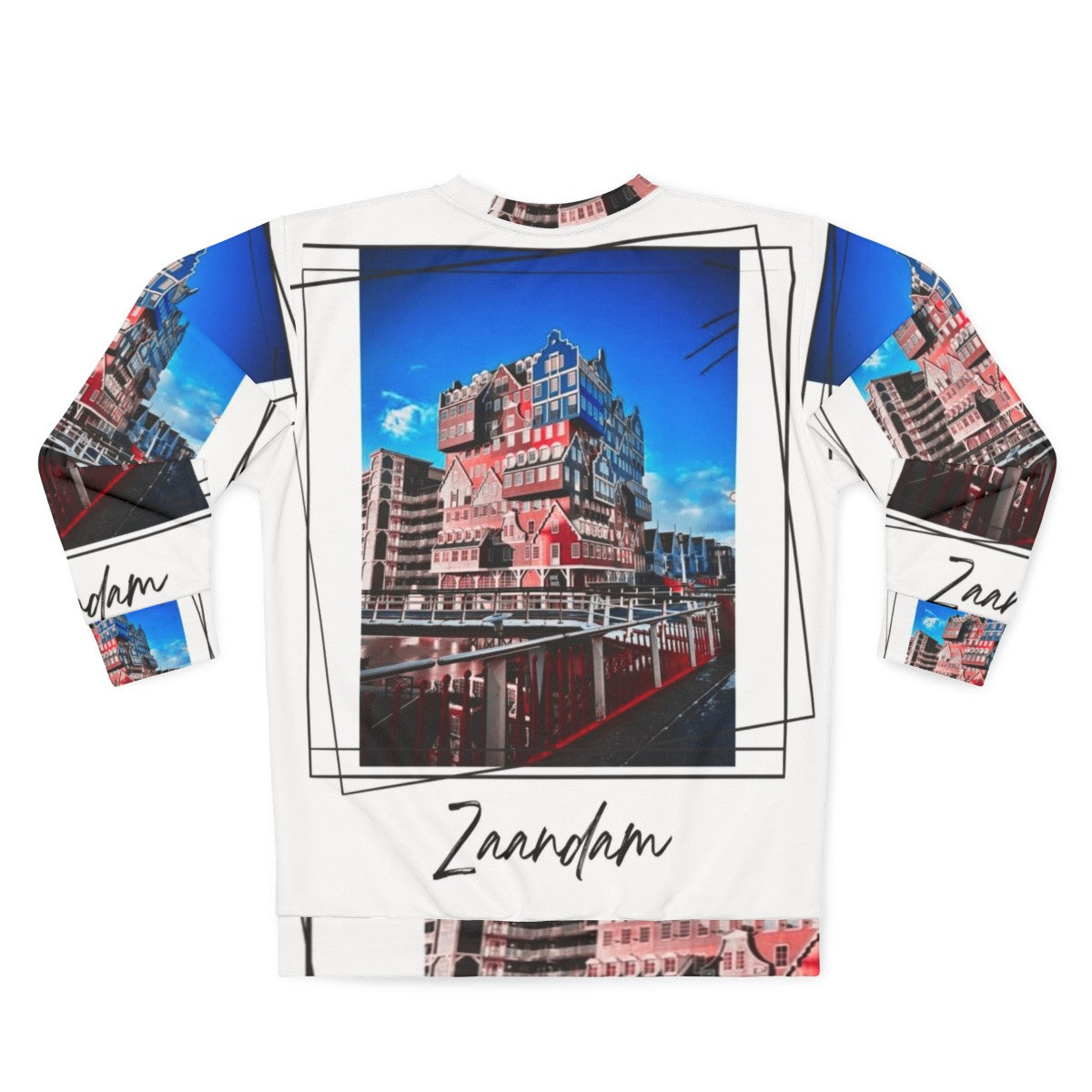 Zaandam city sweatshirt featuring traditional Dutch architecture - Back