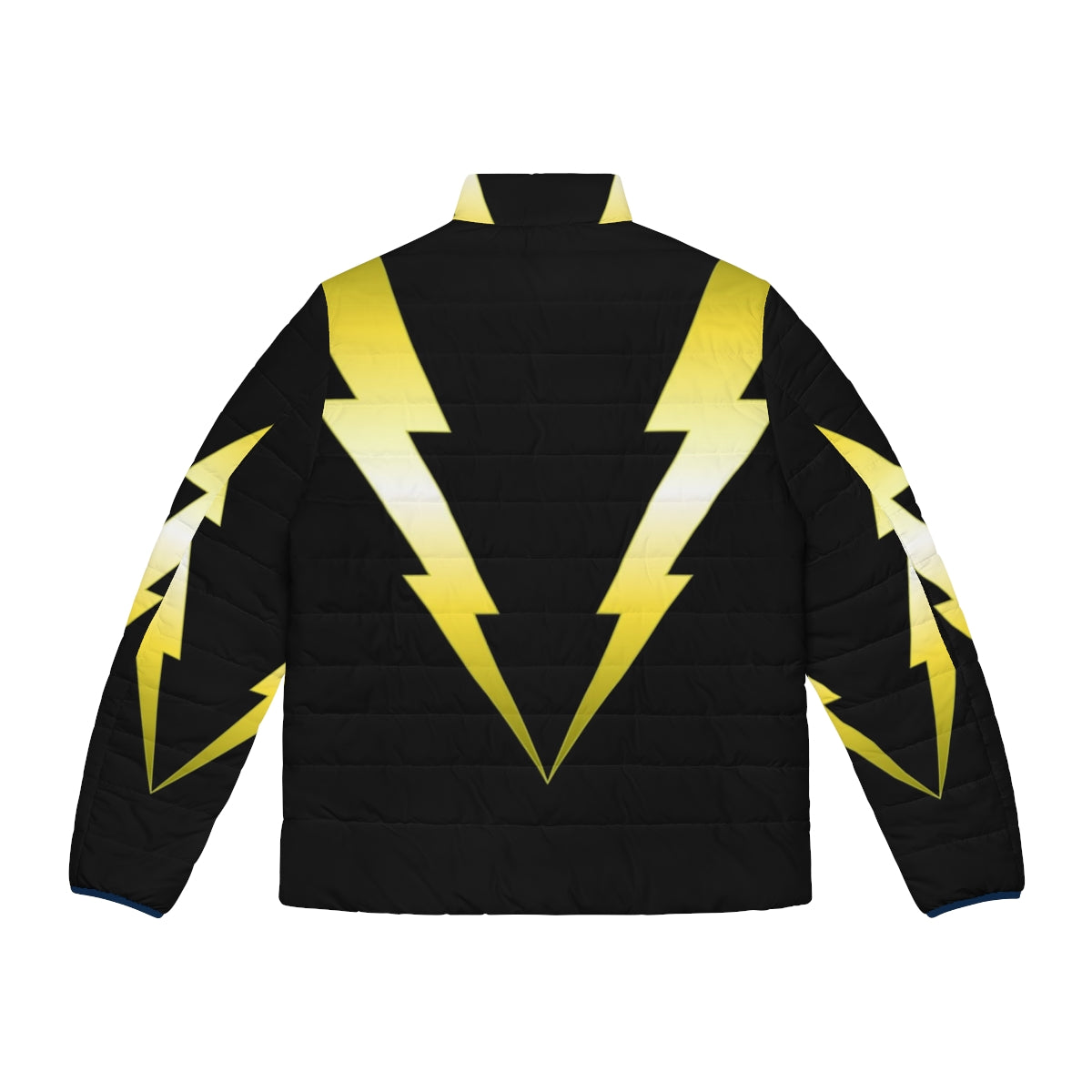 Stylish V Lightning Puffer Jacket with electric and comic book inspired design - Back