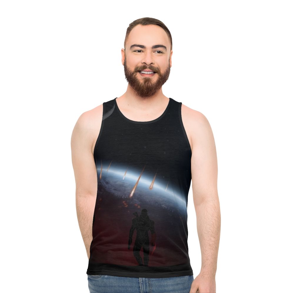 Mass Effect Unisex Tank Top featuring Warriors Landscapes Design - men