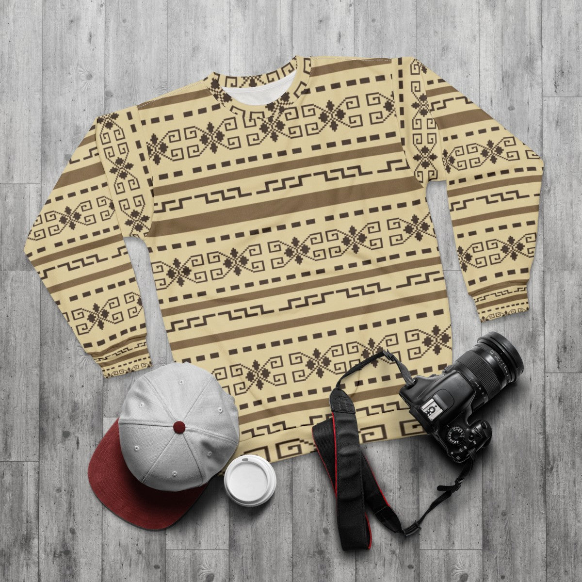 The Dude's Cardigan Pattern from The Big Lebowski Movie - flat lay