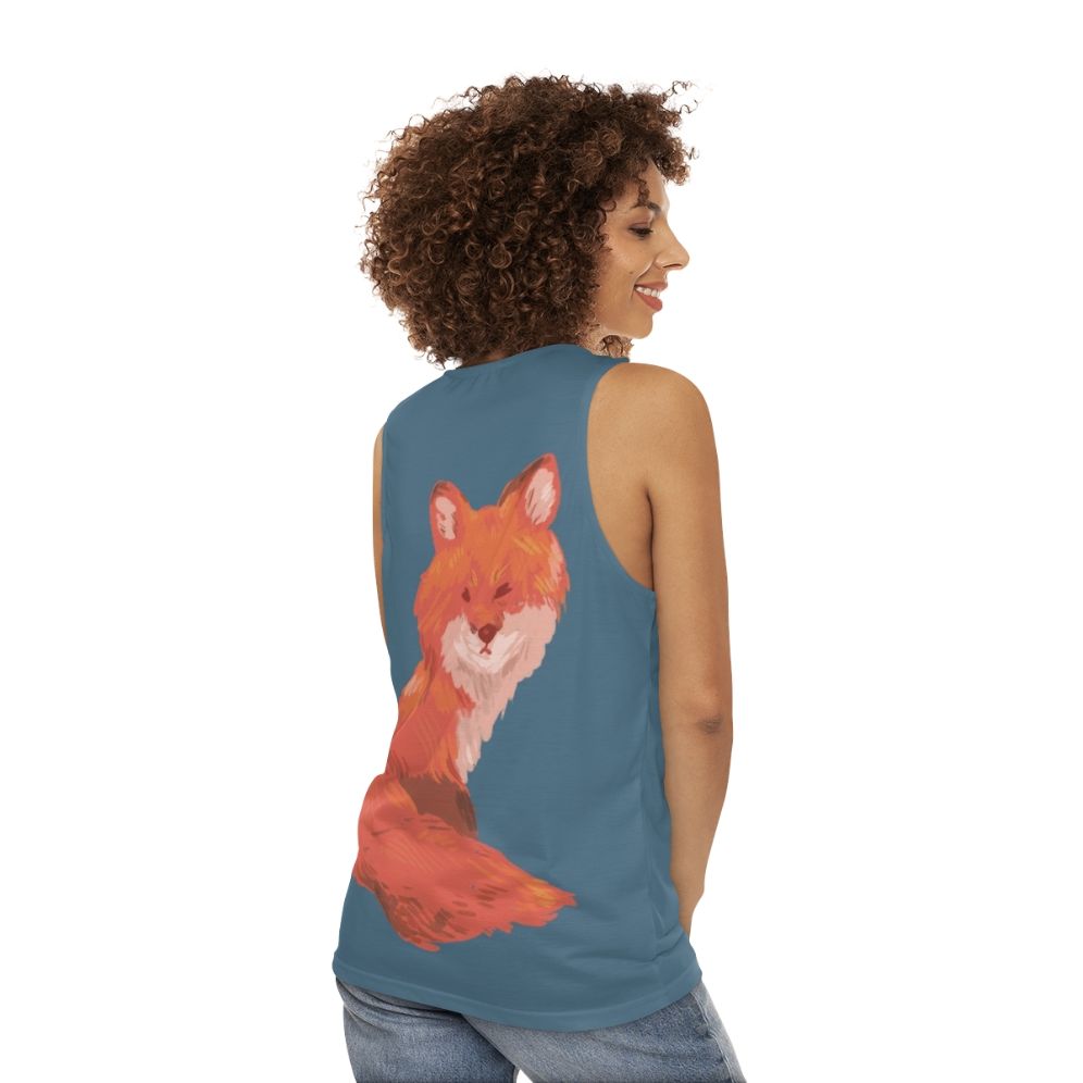 Unisex Red Fox Tank Top - women back