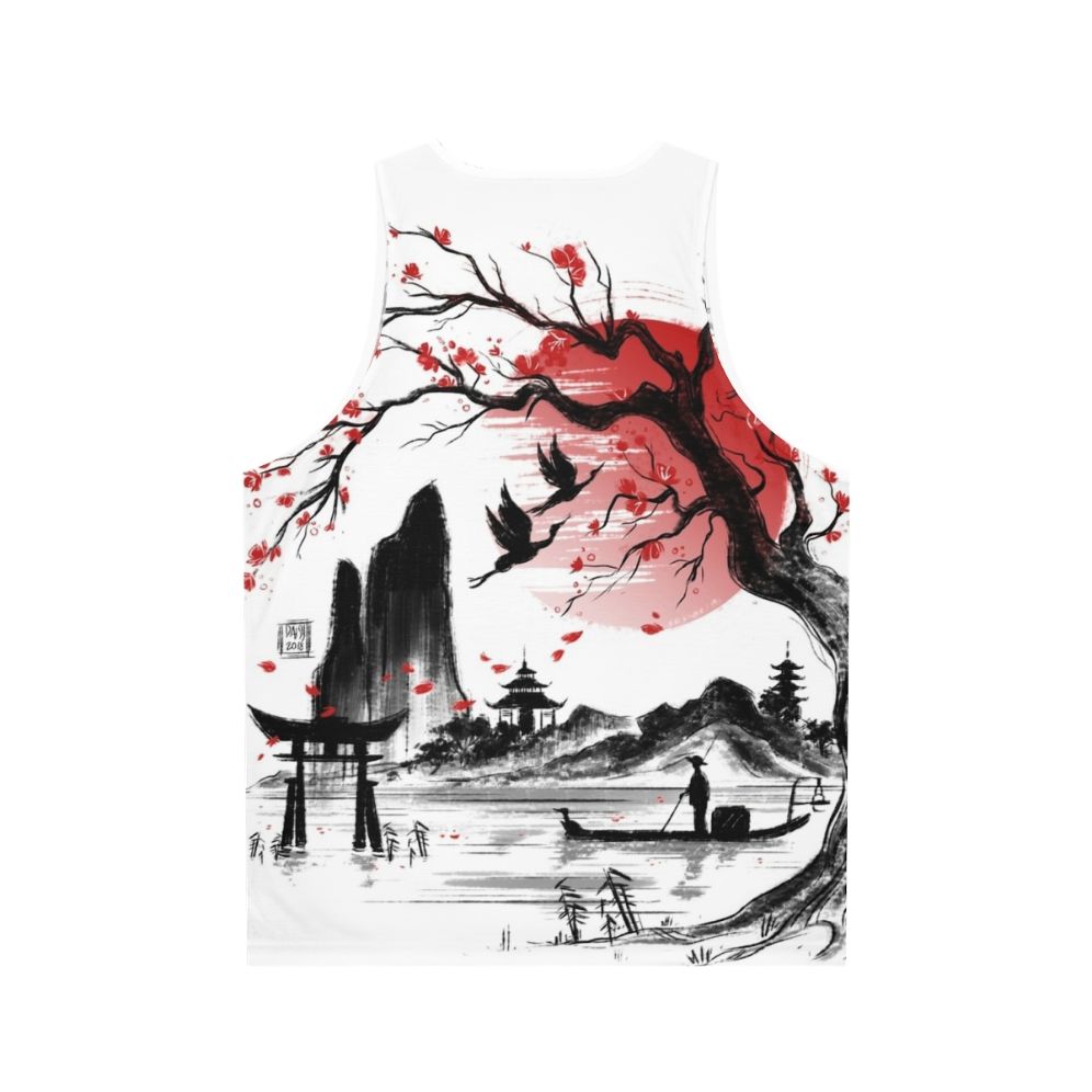 Japan landscape art unisex tank top - Back