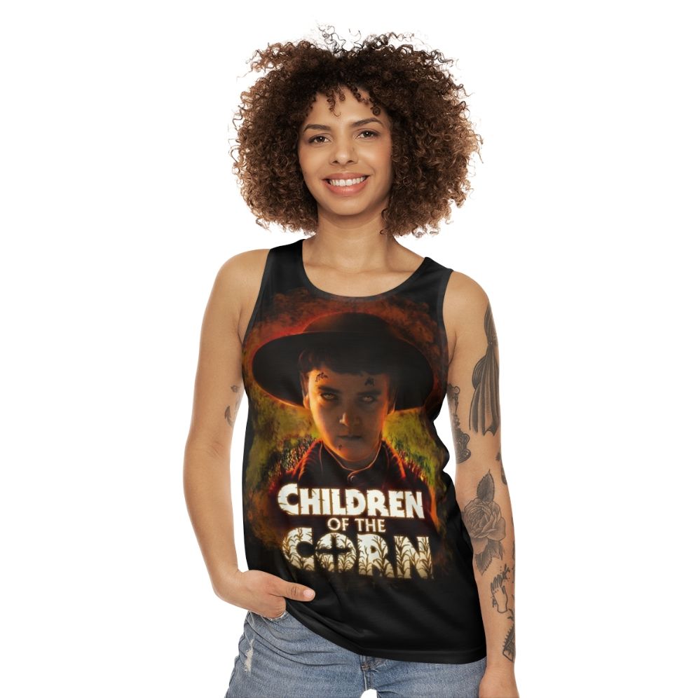 "Children of the Corn" unisex tank top for horror movie fans - women