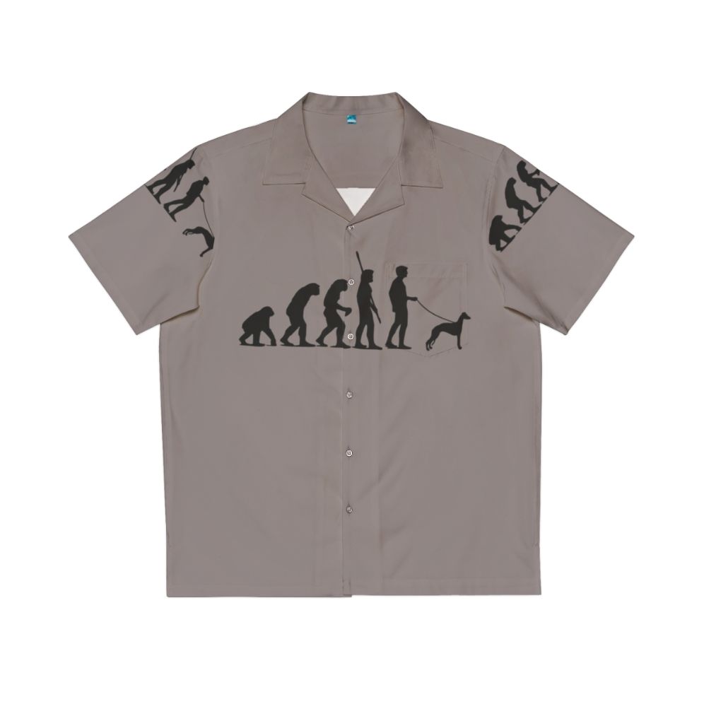 Evolution of Man Hawaiian Shirt with Whippets, Greyhounds, and Lurchers