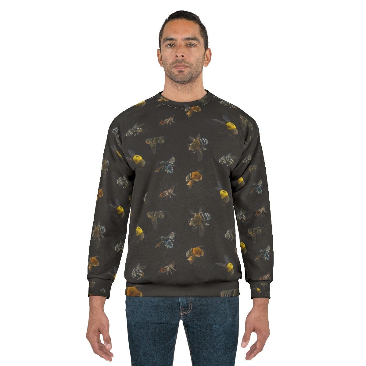 Native Australian bees botanical pattern sweatshirt - men