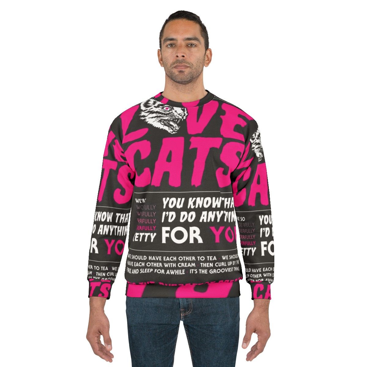 Love Cats Gothic Punk Rock Sweatshirt - men