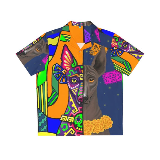 Prehispanic Xolo Hawaiian Shirt featuring the Mexican Hairless Dog