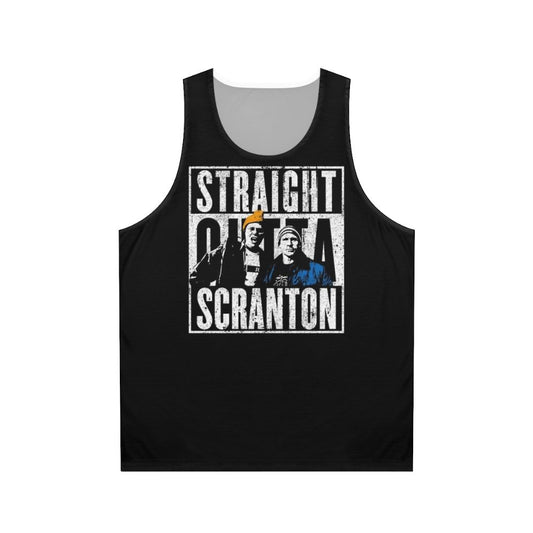 Straight Outta Scranton Lazy Scranton Unisex Tank Top featuring The Office characters