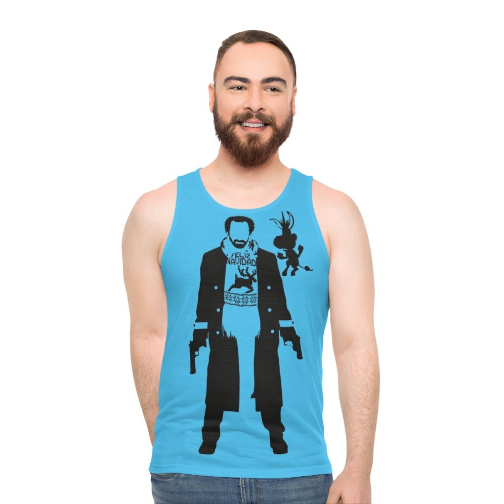 Unisex tank top with movie and anime-inspired minimal design - men