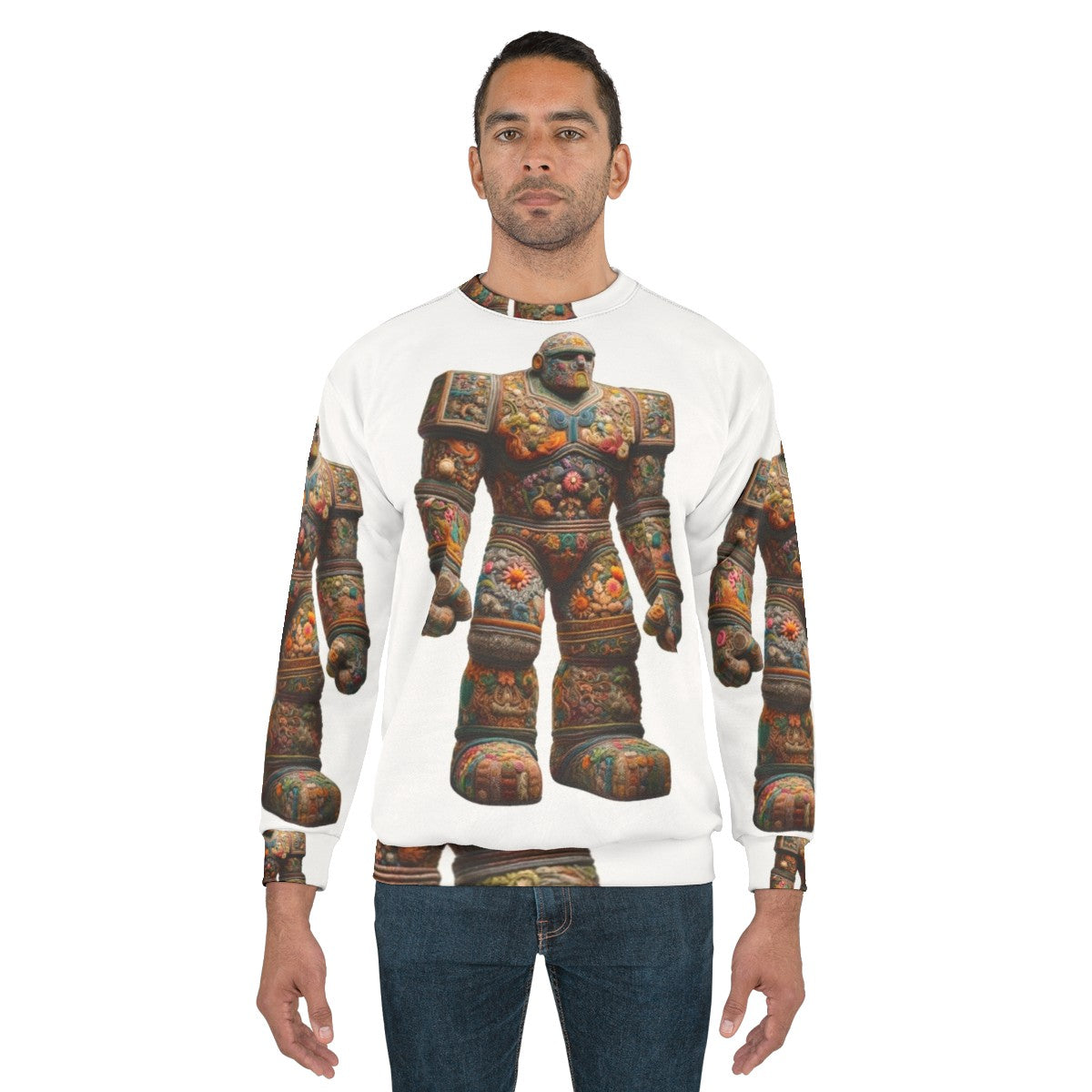 Embroidered Golem Sweatshirt for Fantasy Enthusiasts - men