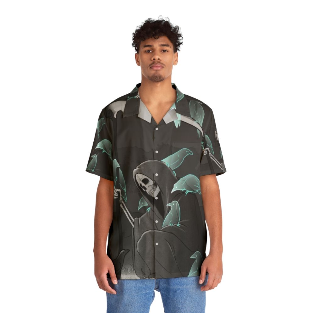 Dark gothic crows Hawaiian shirt - People Front